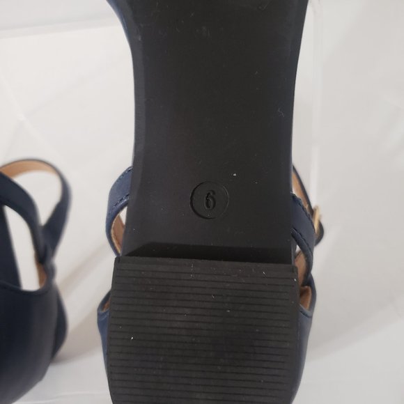 Cato Ankle Strap Pointed Toe Striped Flat Shoes - Picture 7 of 8